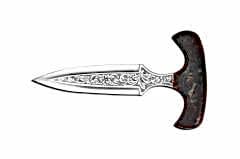 Bora Push Dagger Stabilize Saplı Gravürlü Bıçak