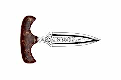 Bora Push Dagger Stabilize Saplı Gravürlü Bıçak